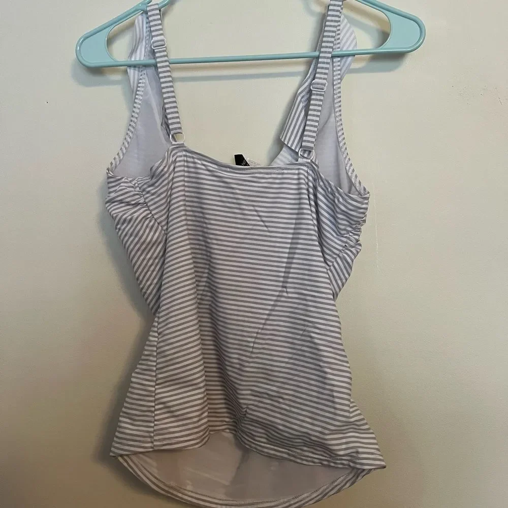Striped Ruffle Swim Tank - Picture 4 of 4